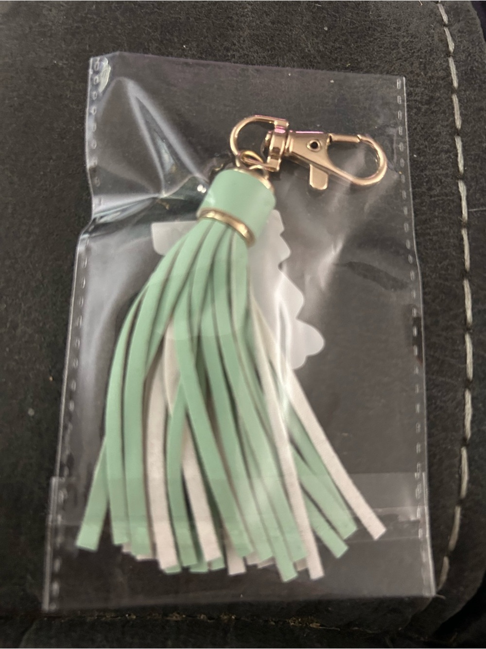 Mint Tassel Keychain with Gold Clip - Unbranded